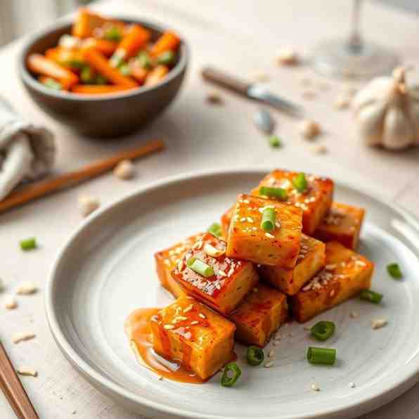 Crispy Hot Honey Garlic Tofu Recipe